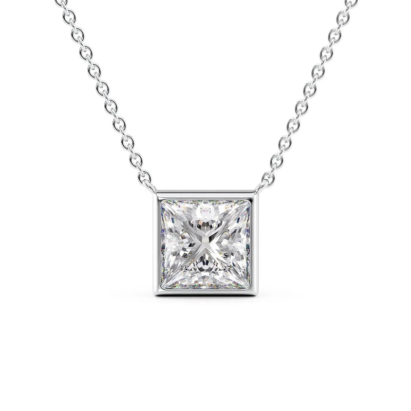 Princess bezel setting Diamond Pendant